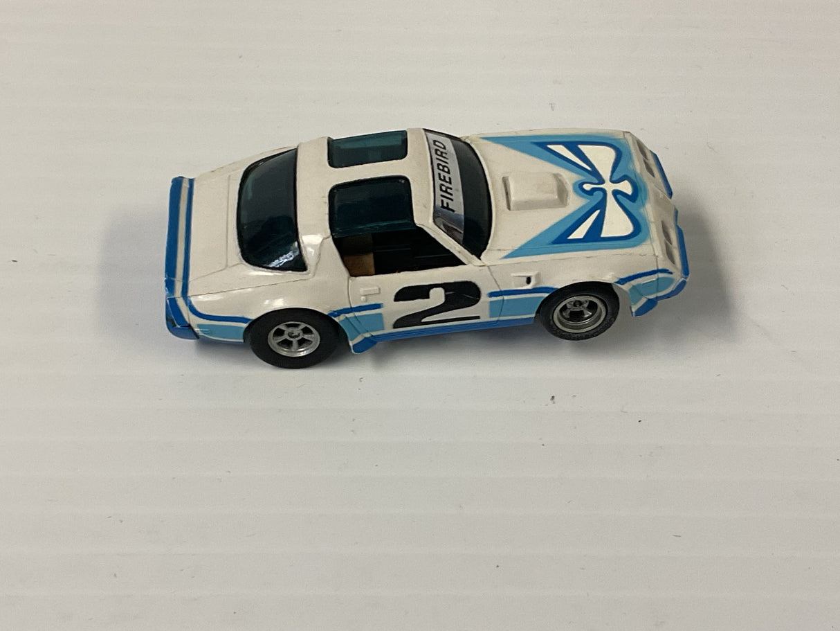 Aurora AFX magnatraction Pontiac, Firebird Trans Am, white/light blue/dark blue | 1981 | Aurora - AFX