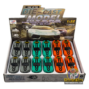 Assortment of 1:32 scale diecast cars in various colors for Xu Ye MIC1526