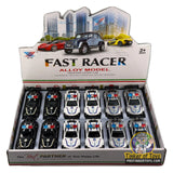 1:32 Alloy Diecast Police/Fire Cars 3 Colors Pullback | MIC1541 | Xu Ye