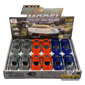 Assortment of 12 diecast sport race cars in a box set for Xu Ye MIC1529