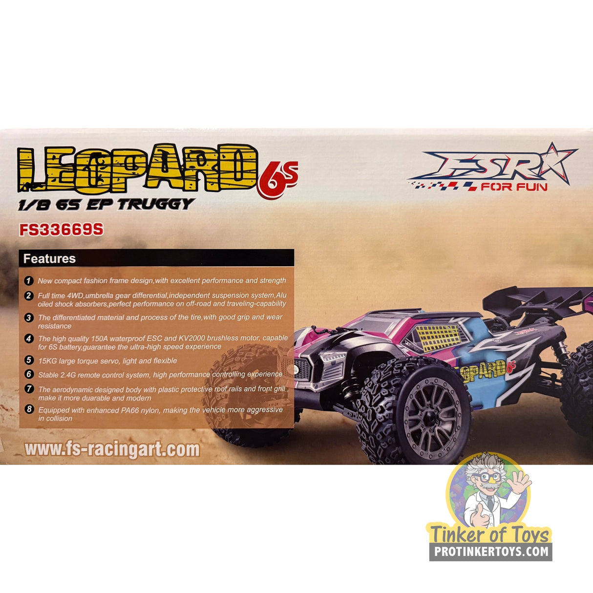 1/8 Scale 6S Leopard Truggy (Black) Brushless RTR | FSR25135 | FS Racing