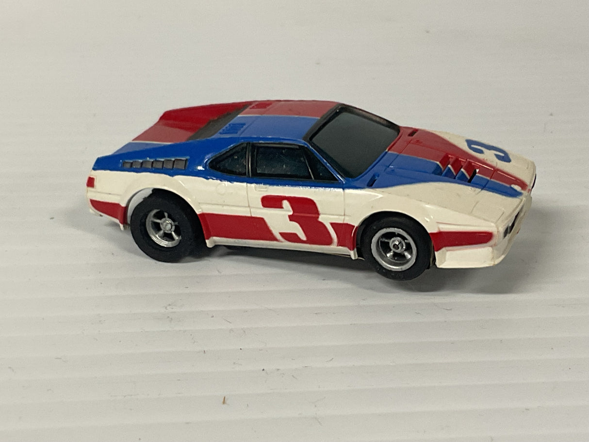 Aurora AFX magnatraction BMW M1 white/blue/red #3  | 1957 | Aurora - AFX