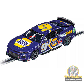 Blue NASCAR Camaro race car replica with "NAPA" and "Elliott" decals for Carrera Digital 132 20032005