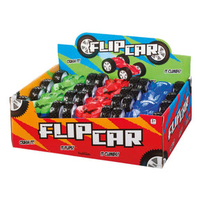 Toy car set in open box with colorful, crash-themed packaging for Toysmith 1403