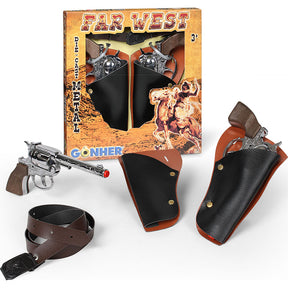 Western gun set with holster, belt, and display box for Gonher 148/0