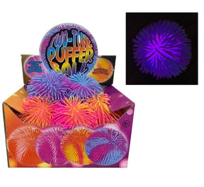 Colorful, light-up, fuzzy play balls in a box for Handee NV3622