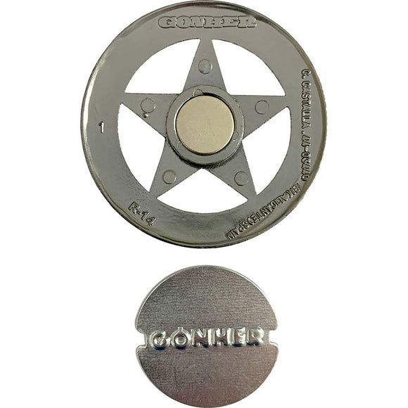 Old West Texas Ranger 5-Point Star Metal Magnetic Badge | 14/0 | Gonher