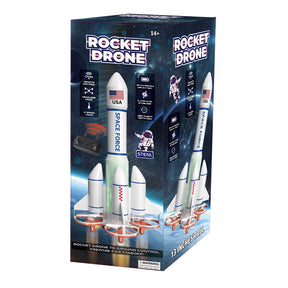 Boxed toy set featuring model rockets and remote control for play for Jupiter Creations 17025