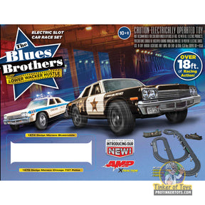 Slot car set featuring 1974 and 1975 Dodge vehicles for racing action for Auto World SRS360