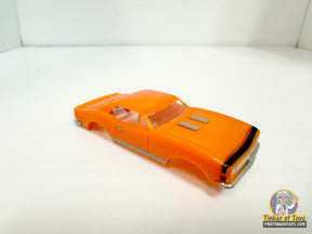 Orange and black striped 1967 Camaro slot car for Model Motoring MM02062, front view