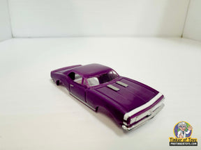 Purple and white striped 1967 Camaro slot car for Model Motoring MM02071, front view