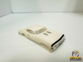 White and black striped 1967 Camaro slot car for Model Motoring MM02082, front view