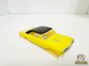 Yellow and black 1967 Chevelle SS slot car for Model Motoring MM04090, front view