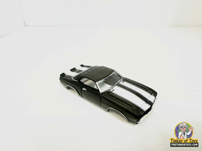 Black and white striped 1969 Camaro RS convertible slot car for Model Motoring MM07011, front view