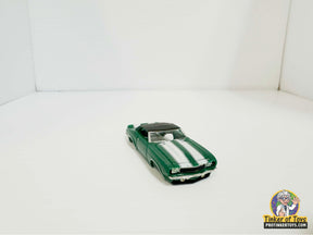 Dark green and white striped 1969 Camaro RS convertible slot car for Model Motoring MM07031, front view