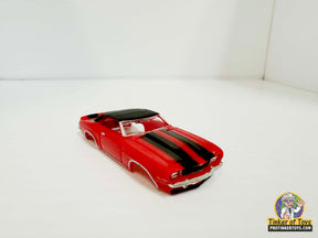Red and black striped 1969 Camaro RS convertible slot car for Model Motoring MM07102