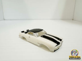 White and black striped 1969 Camaro RS convertible model car for Model Motoring MM07082, front view
