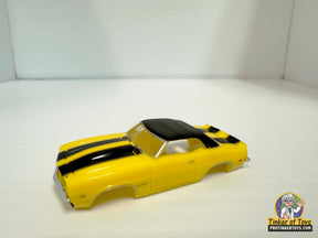 Yellow and black striped 1969 Camaro RS convertible model car for Model Motoring MM07092