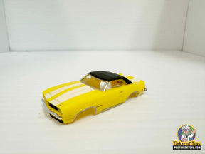 Yellow and white striped 1969 Camaro RS convertible model car for Model Motoring MM07091