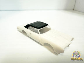 White 1969 GTO convertible slot car for Model Motoring MM09080, front view