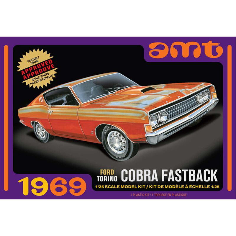 1969 Ford Torino Cobra Fastback 1:25 Scale Model Kit | AMT1217 | AMT