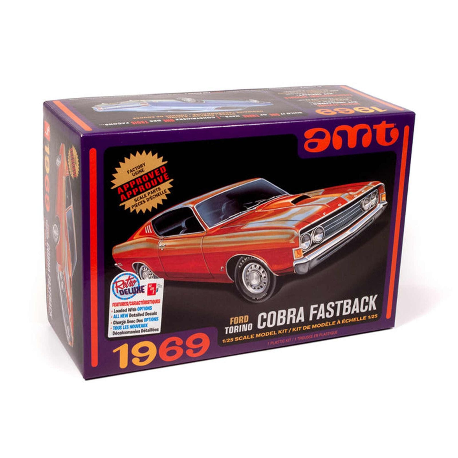 1969 Ford Torino Cobra Fastback 1/25 Scale Model Kit | AMT1217