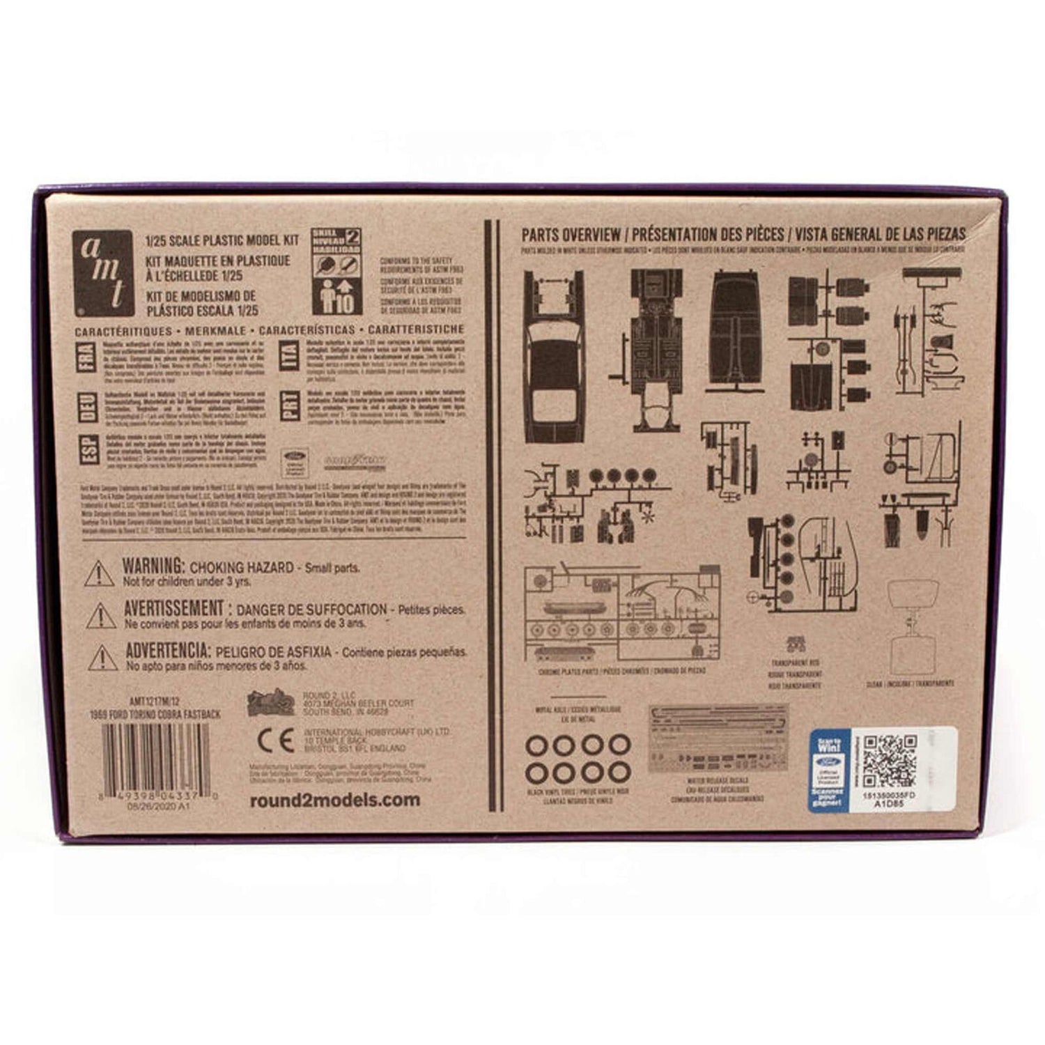 1969 Ford Torino Cobra Fastback 1:25 Scale Model Kit | AMT1217 | AMT