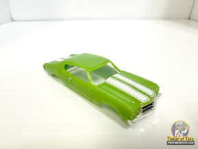 Light green 1970 Chevelle SS slot car with white racing stripes for Model Motoring MM13041