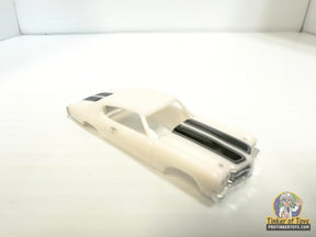 White and black striped 1970 Chevelle SS slot car for Model Motoring MM13082, front view