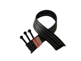 Black flexible track for model trains, showing multiple sections for Aurora Tomy AFX Vintage 2532X