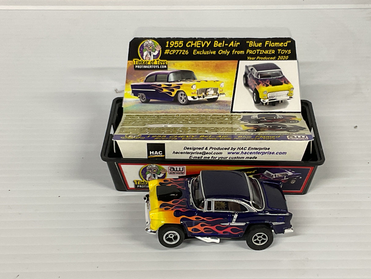 Protinkertoys.com 1955 Chevy  Bel-Air " Blue Flamed"  | CP7726 | Autoworld