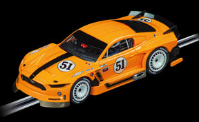 Orange slot car of a Ford Mustang GTY race car for Carrera Evolution 20027788