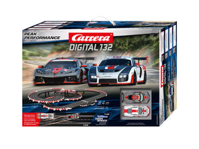 Race car track set box featuring two sports cars and track pieces for Carrera Digital 132 20030027