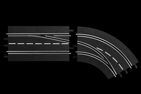 Lane change curve showing traffic flow transitioning from straight to a right curve for Carrera 20030365