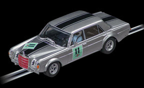 Silver Mercedes-Benz 300 SEL model car with racing stripes and number 11 for Carrera Digital 132 20031088