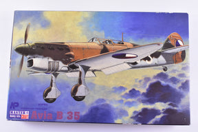 Model airplane kit: Avia B-35 bomber in flight against a blue sky for Comet AVIA B35 B-4 1/72 Scale