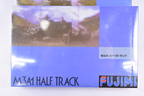 M3A1 Half Track model kit box art showing the vehicle and figures for Fujimi 7A-G4