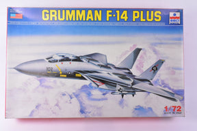 Grumman F-14 Plus model kit box art showing the jet in flight for IDEA