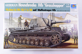 German Heusdnredke IVB "GrassHopper" model kit box art showing the tank for Trumpeter Model Kits 00373