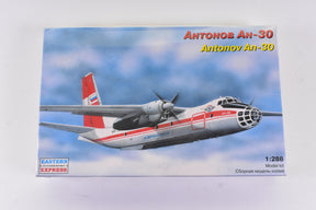 An-30 aircraft model kit box art showing the plane in flight for Eastern Express