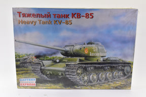 Model kit box art: Heavy Tank KV-85, 1/35 scale model for Eastern Express