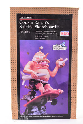 Cousin Ralph on a skateboard model kit box art for Testors 1061
