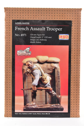 French Assault Trooper resin kit box art featuring a soldier figure for Testors 4971