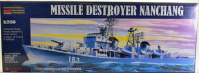Model kit box art showing a detailed replica of the Missile Destroyer Nanchang for Zhengdefu DF036