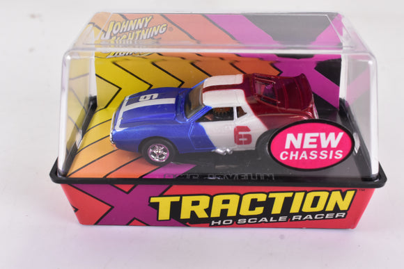 AMC Javelin Red/White/Blue Xtraction Chassis Ho Scale Racer | 401-7 | Auto World