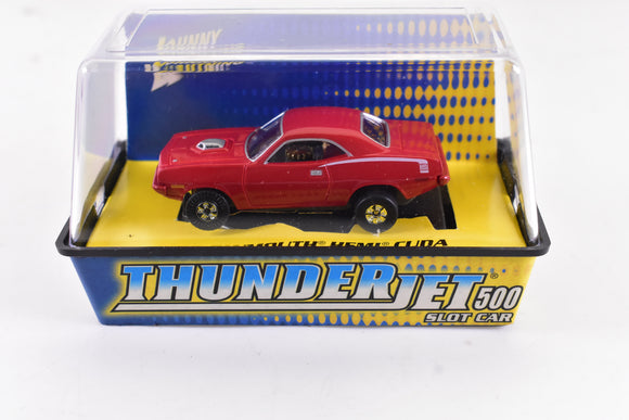 1970 Plymouth HEMI Cuda Red ThunderJet 500 Chassis Ho Scale Racer | 343-4 | Auto World
