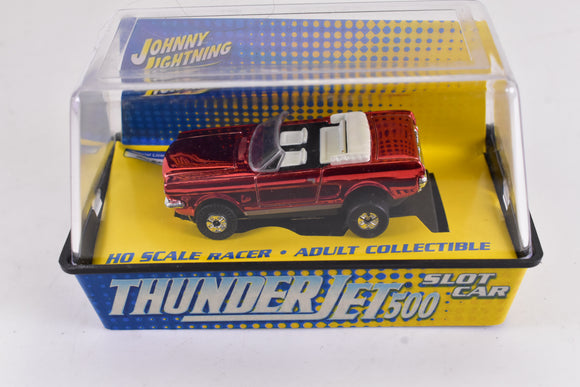 1965 Ford Mustang Convertible Red Chrome ThunderJet 500 Chassis Ho Scale Racer | 330-1 | Auto World