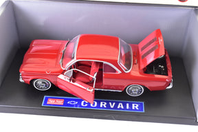 Red 1:18 scale die-cast model of a 1963 Chevrolet Corvair for Sun Star Die Cast 1481, front view