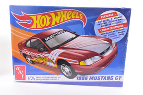Red 1996 Ford Mustang GT model kit box art for AMT AMT1298