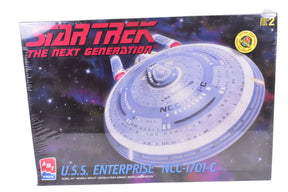 Model kit box art for Star Trek's Enterprise NCC-1701-C starship for AMT/ERTL 8001